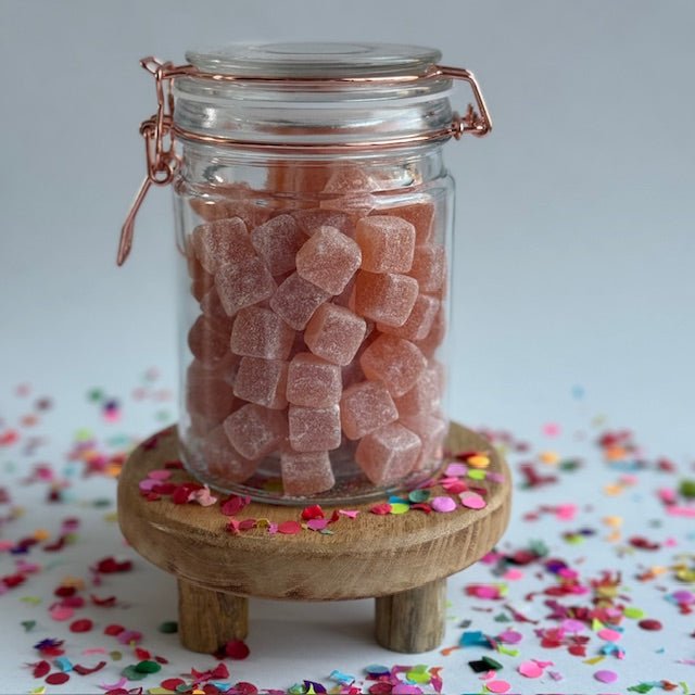 Snoep | gom | glas groot rosé Zalig zoet, verwenmomentje attentie babbyborrel