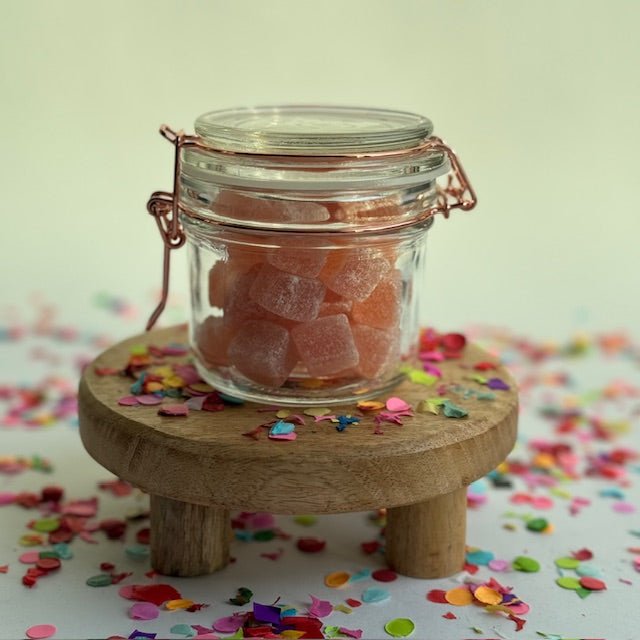 Snoep | gom | glas klein rosé Zalig zoet, verwenmomentje attentie babbyborrel